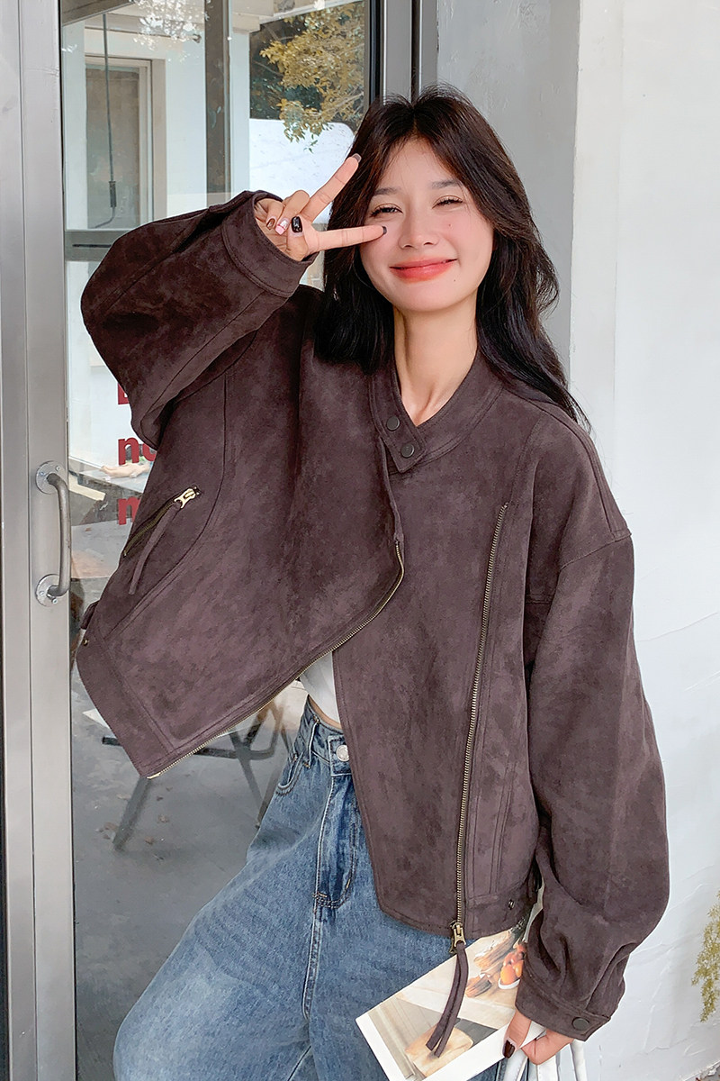 新品 现货 立领鹿皮绒短外套2C139-9067-P145-K218图片
