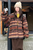 新品现货民族风加绒羊羔毛外套2C139-823-P175-K288，女装毛呢外套，2C139