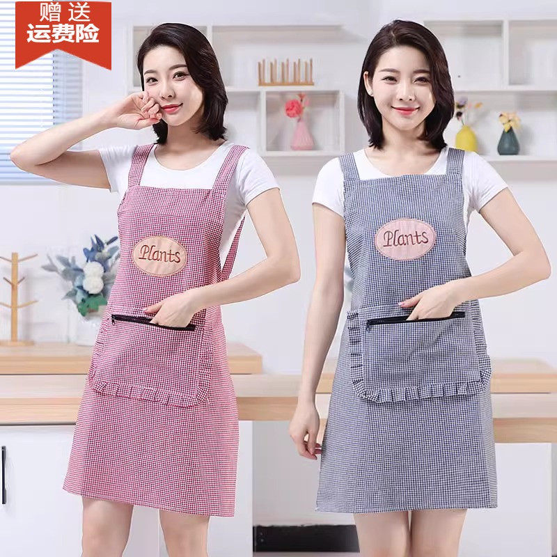 家用纯棉围裙厨房透气背带棉布工作服成人女时尚韩版防污清洁家务,家庭/个人清洁工具,围裙,淘宝优惠券,粉丝福利购,淘宝优惠卷