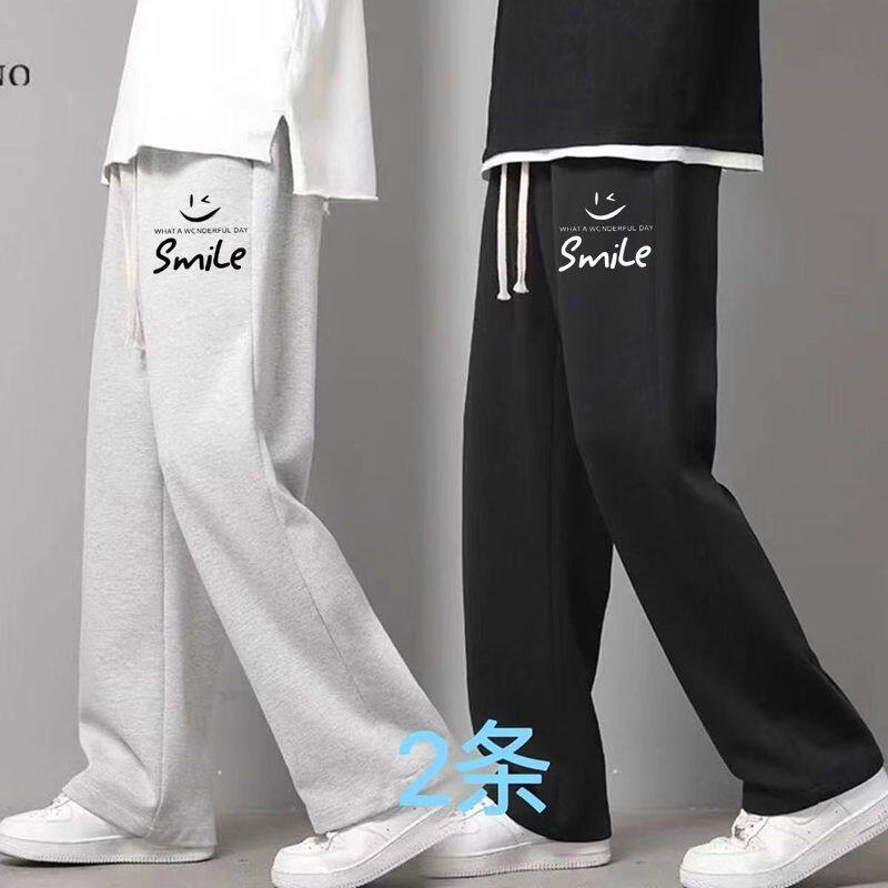 运动裤买一送一2条装裤子男春秋薄款韩版潮流宽松百搭休闲直筒裤