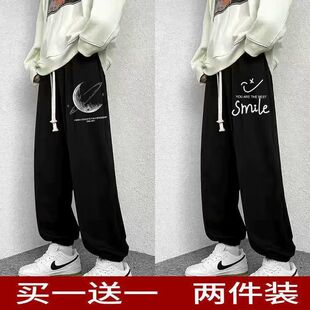 春季裤子女学生港风宽松休闲运动裤高街美式韩版潮百搭外穿束脚裤