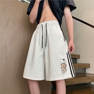 2026年夏季新款拼接短裤韩版男女中性风美式潮流休闲跑步五分中裤