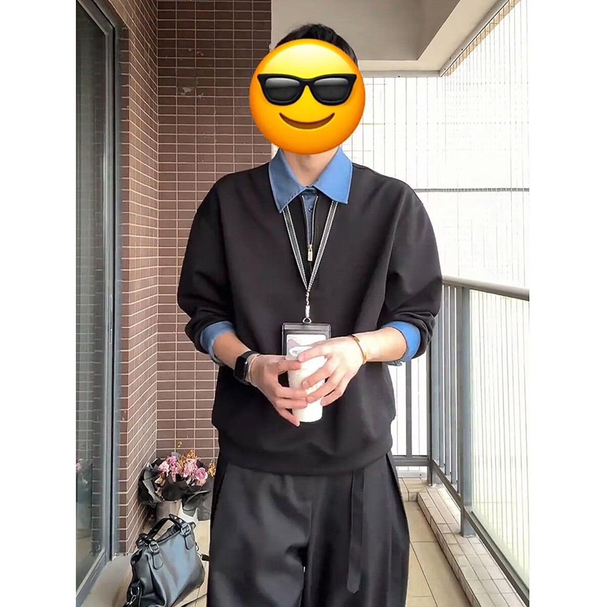 美式假两件半拉链叠穿冬季卫衣男女拼接衬衫式內襟长袖polo衫潮