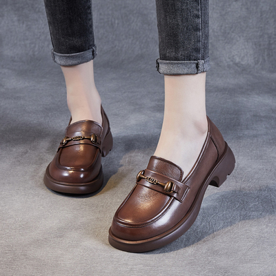 真皮圆头春秋季小皮鞋