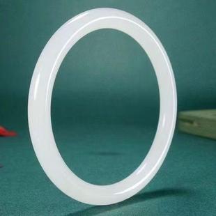 天然正品新疆和田金丝玉手镯羊脂白玉镯子女款圆条少女细条镯子