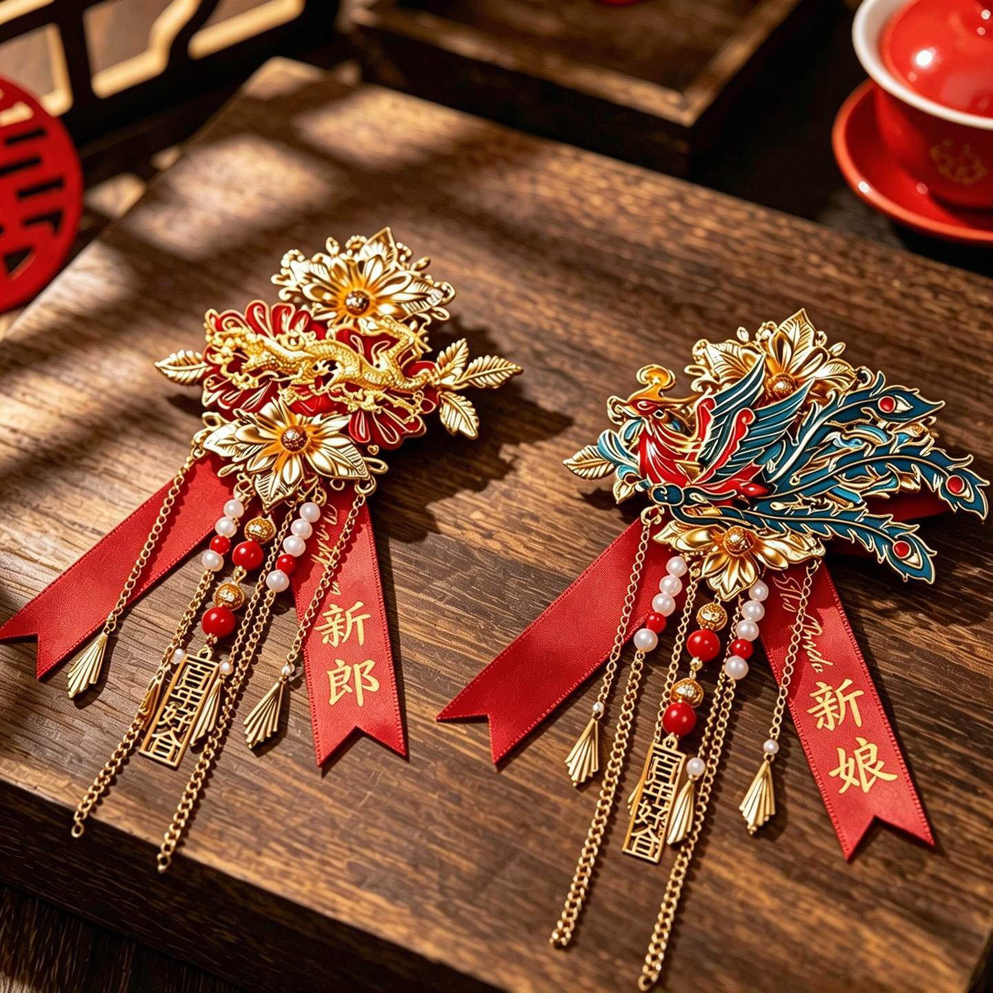 结婚胸花高级感新郎新娘胸针精致仿真襟花全套伴郎伴娘家人备婚礼