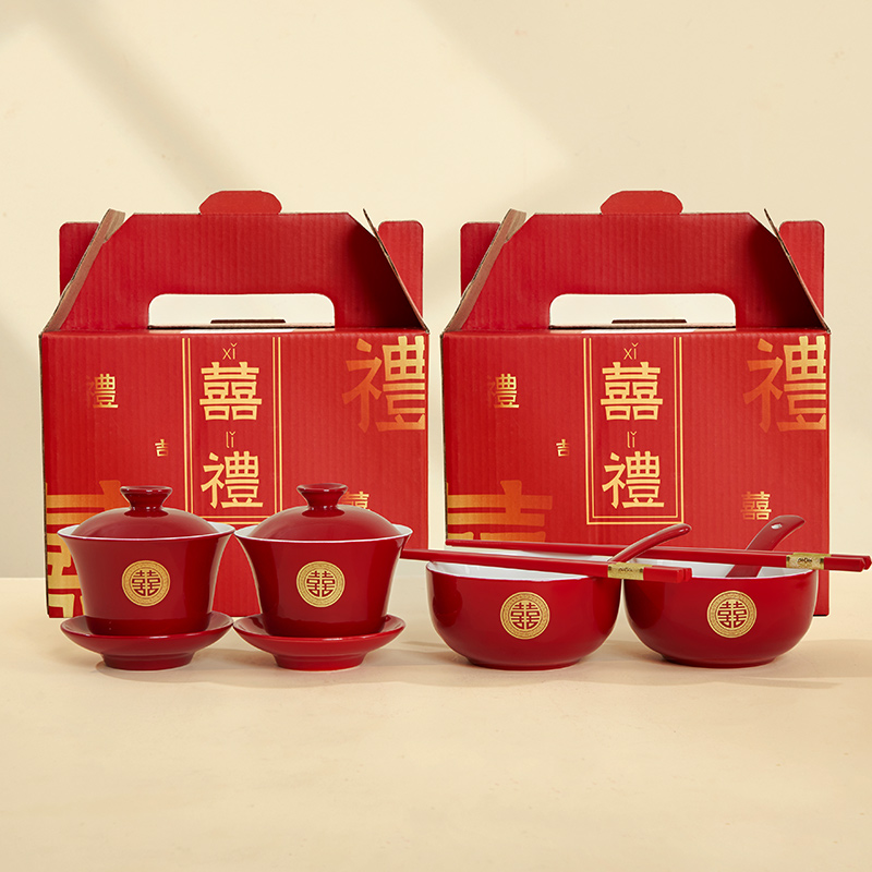 礼盒装改口敬茶杯套装