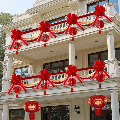 结婚阳台装饰农村婚礼别墅布置