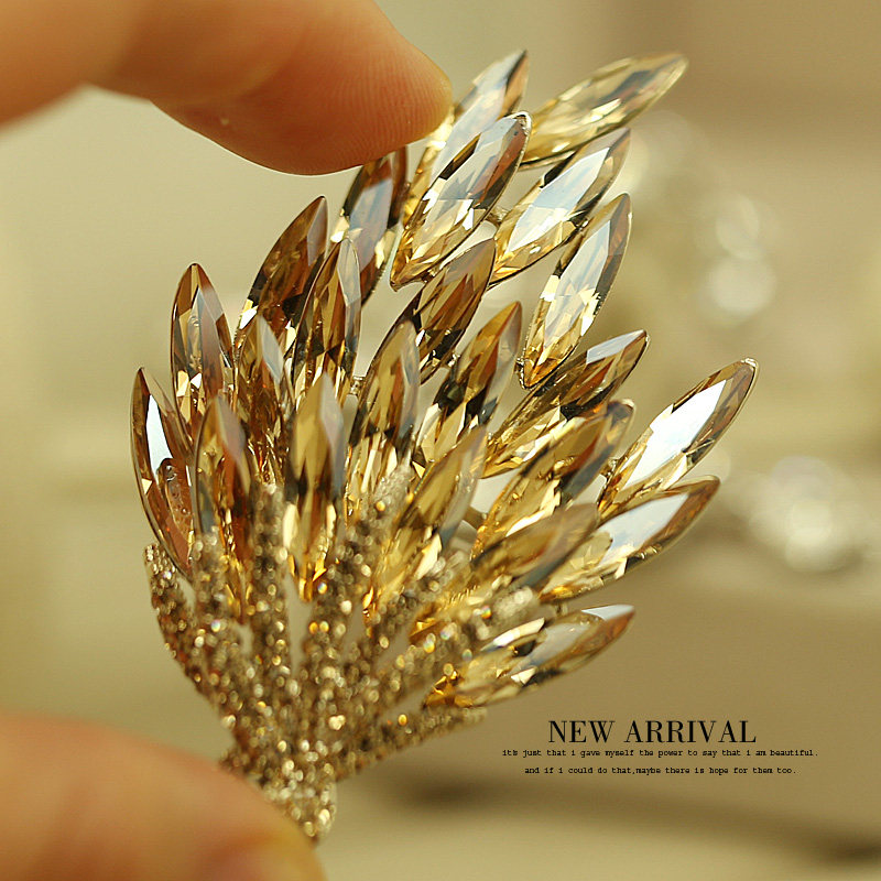 XZ315大麦穗奥地利合成水晶韩版胸针女高档胸花饰品外套大衣别针