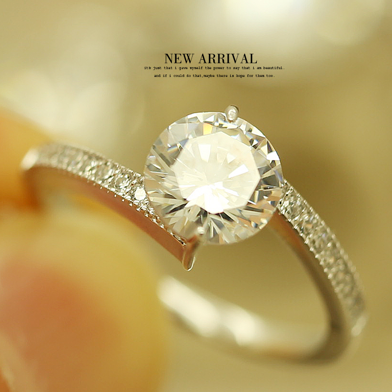 简约合成锆石戒指925银JZ10