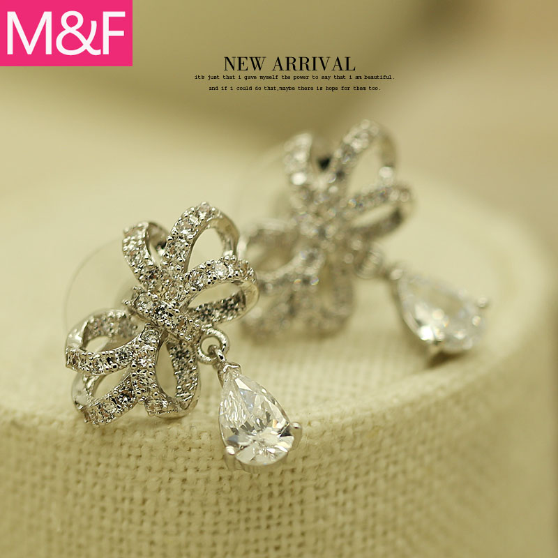 流苏韩版925银针水晶饰品耳坠