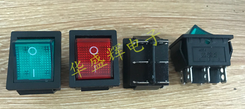 〖昇發电子〗KCD4 船型开关 翘板电源船形开关 16A 黑色6脚