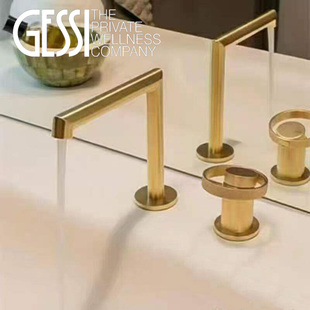 意大利GESSI两孔水龙头ingranaggio冷热台盆艺术全铜双孔龙头戒指