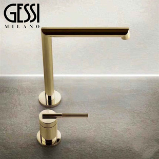 意大利GESSI复古水龙头ingranaggio岛台全铜两孔台盆艺术水龙头