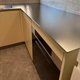 不锈钢实心台面防刮花厨房灶台一体式岛台桌面实心板