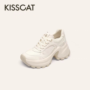 女K76171A 老爹鞋 26春新运动鞋 KISSCAT接吻猫9cm布蕾厚底老爹鞋