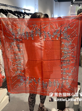 国现 英国比斯特折McqueenMCQ麦昆骷髅头乐队个性蚕丝丝巾方巾
