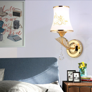 欧式 床头灯卧室壁灯现代简约创意美式 楼梯客厅LED墙壁背景灯具