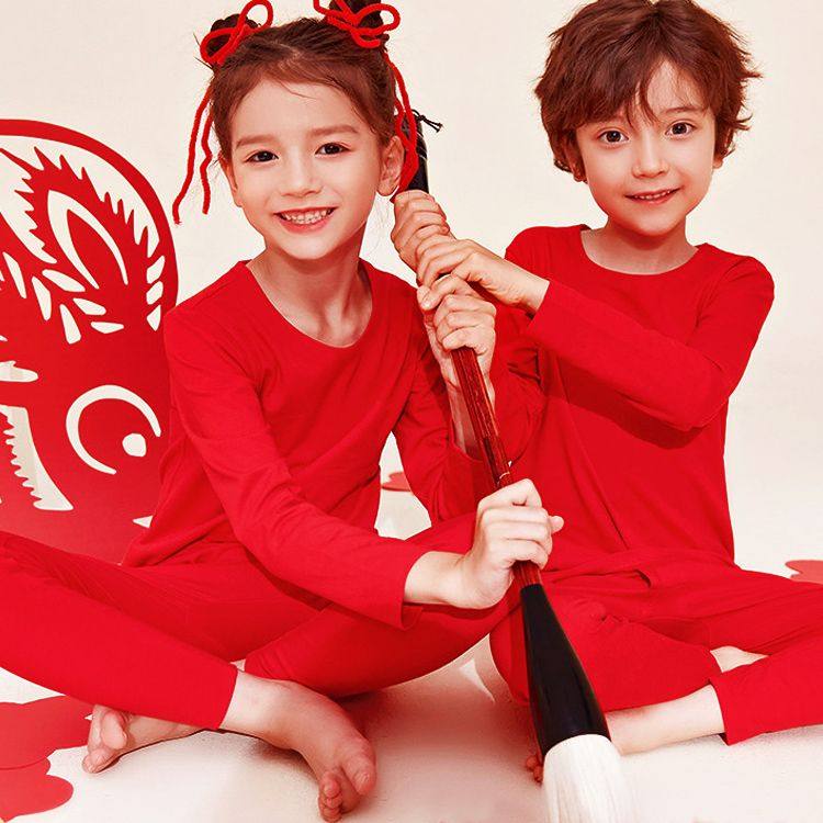 儿童秋衣秋裤套装红色德绒内衣宝宝保暖家居服男童女童打底衫童装,童装/婴儿装/亲子装,内衣套装,淘宝优惠券,粉丝福利购,淘宝优惠卷