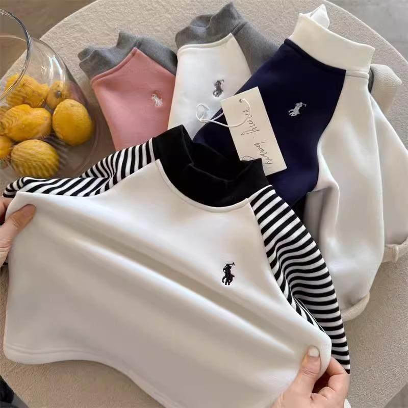 儿童长袖T冬季男女宝宝加绒加厚打底衫刺绣半高领上衣内搭保暖衣,童装/婴儿装/亲子装,保暖上装,淘宝优惠券,粉丝福利购,淘宝优惠卷