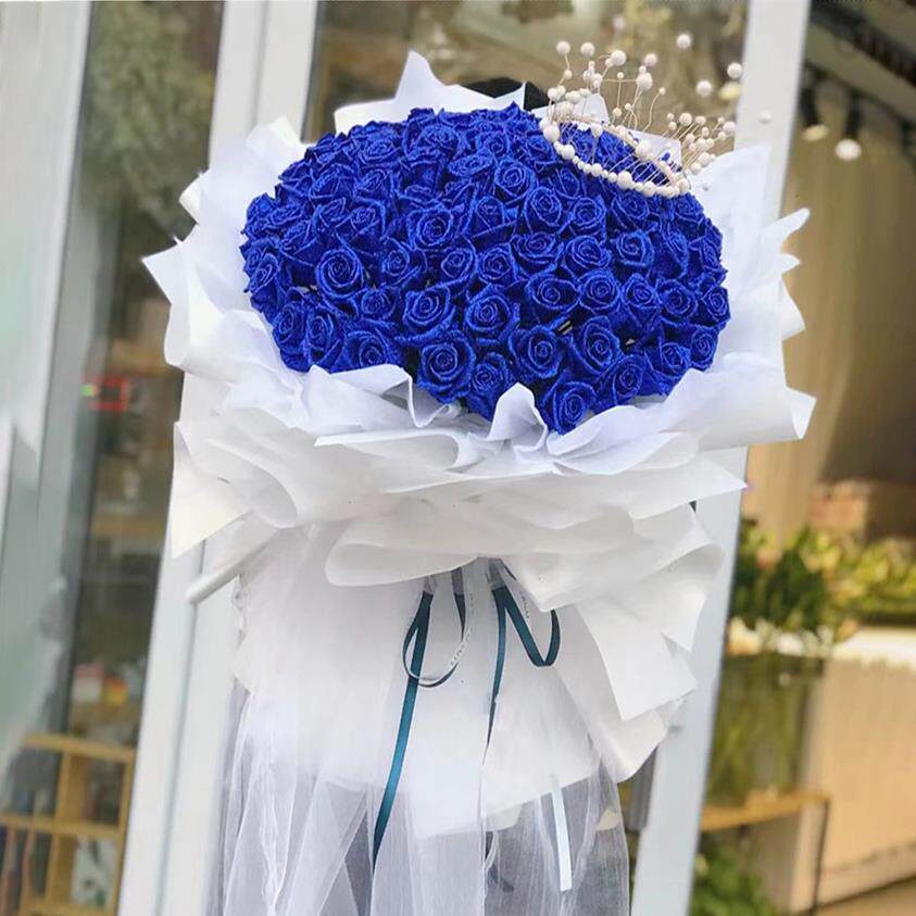 蓝色妖姬蓝玫瑰花束鲜花同城配送