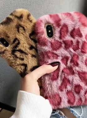 秋冬毛绒豹纹适用红米K60至尊版手机壳RedmiK70ultra小米K70u毛绒Note13R保护套RedmiNote12Tpro硅胶K40S全包