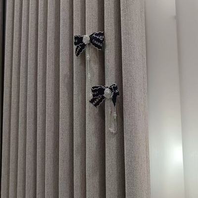 新款窗帘装饰黑色气质链条装蝴蝶结配饰点缀小饰品批发