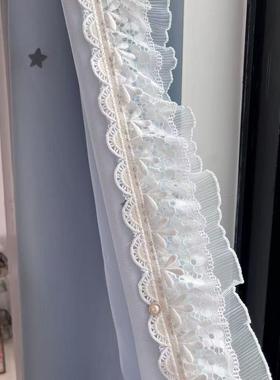 奥薇窗帘花边奶油公主风刺绣蕾丝网纱三层复合卡哇伊立边花边