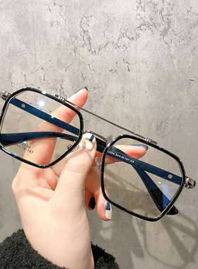 复古双梁眼镜框可配近视眼镜男有度数大框眼睛架韩版潮大脸K0039