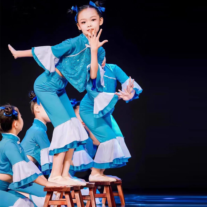 六一儿童古典舞演出服马儿嘟嘟骑民族舞板凳乖乖舞蹈服童忆表演服