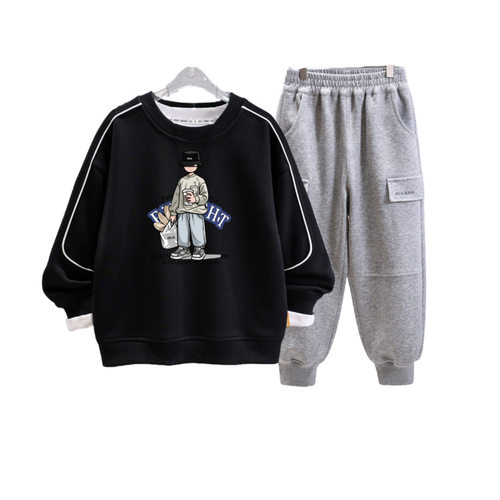 儿童装男童秋装套装2025新款中大童春秋款男孩秋季卫衣运动衣服潮