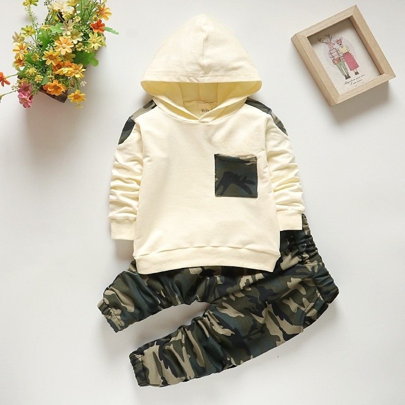 2023秋季新款男童宝宝迷彩口袋连帽卫衣长袖套装一件代发,童装/婴儿装/亲子装,儿童运动套装,淘宝优惠券,粉丝福利购,淘宝优惠卷