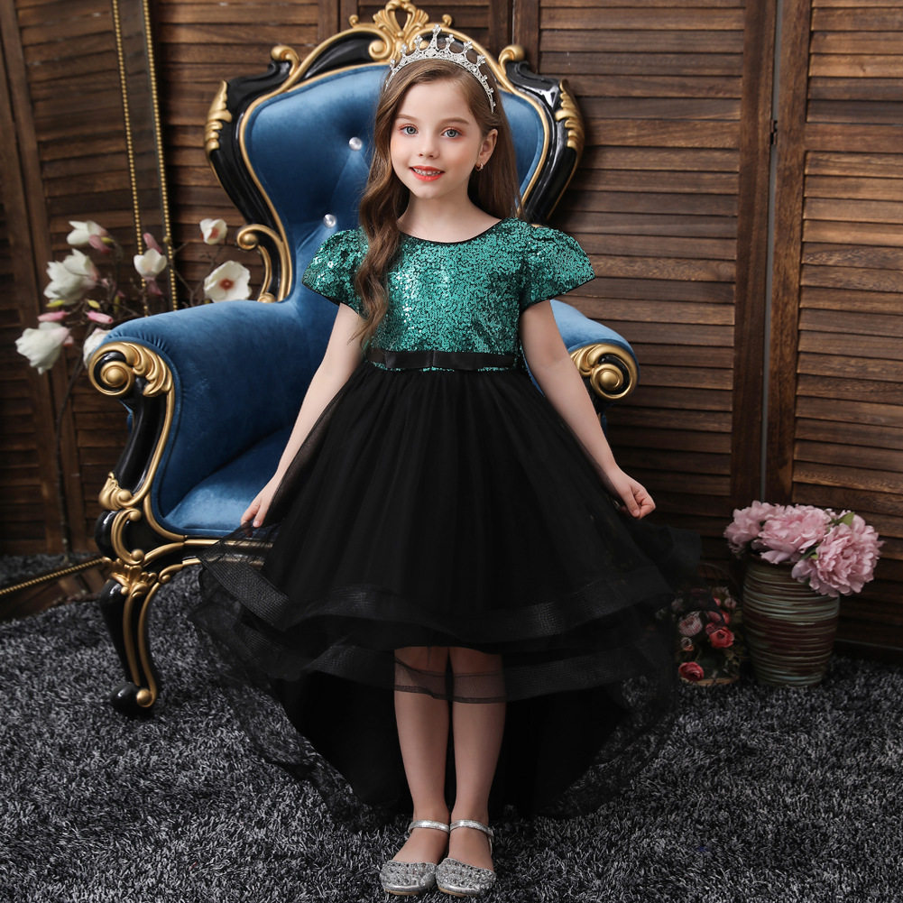 儿童晚礼服儿童演出服亮片连衣裙蝴蝶结网纱裙蓬蓬裙拖尾裙主持人,童装/婴儿装/亲子装,儿童礼服,淘宝优惠券,粉丝福利购,淘宝优惠卷