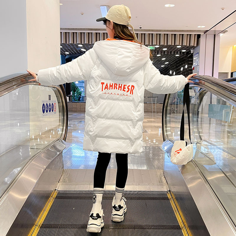 女童羽绒棉服冬季新款亮面免洗中大童棉袄加绒加厚防水防风外套