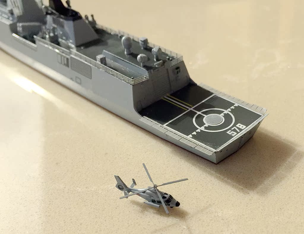 促销1:700中国054A驱逐舰扬州舰模型成品