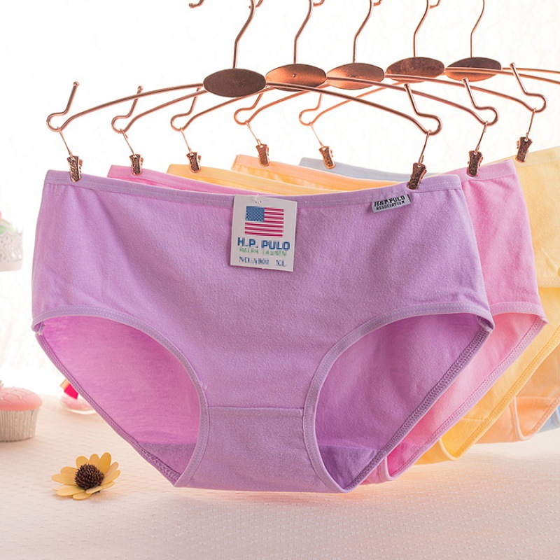 女生内裤纯棉少女学生甜欲风透气女士三角裤低腰棉质高档次纯色