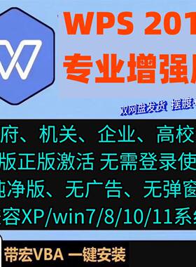 WPS专业增强版企业版2019办公软件纯净版免激活免登录企业定制版