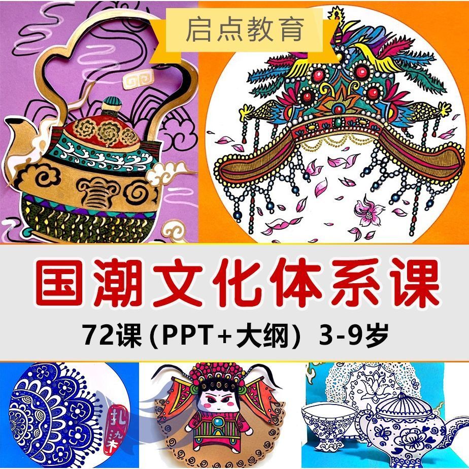 少儿创意美术中国传统文化主题课件PPT视频教案画室机构教学国潮