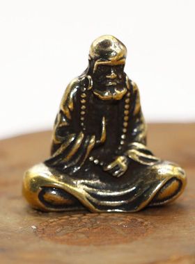 达摩祖师小铜佛车载护身招福摆件