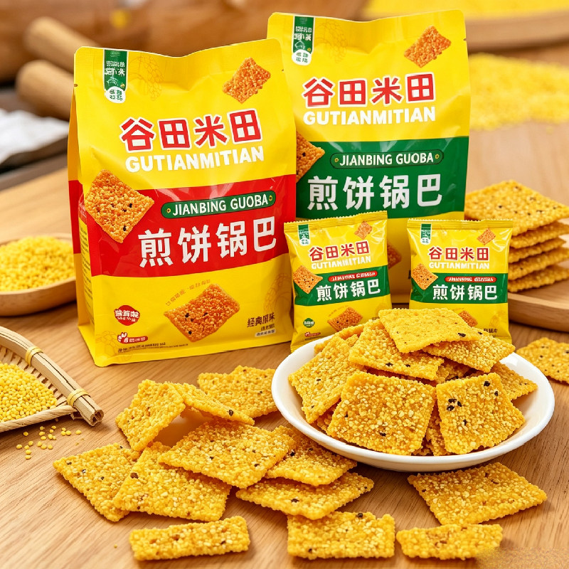 谷田米田煎饼锅巴麻辣鲜香独立小包酥脆粗粮杂粮锅巴休闲解馋零食