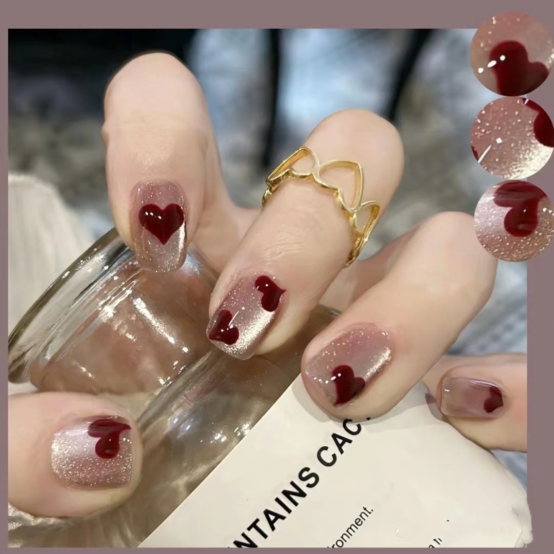 手工定制成品穿戴甲猫眼爱心显白光疗小红书同款假指甲贴孕妇新娘,彩妆/香水/美妆工具,美甲工具,淘宝优惠券,粉丝福利购,淘宝优惠卷