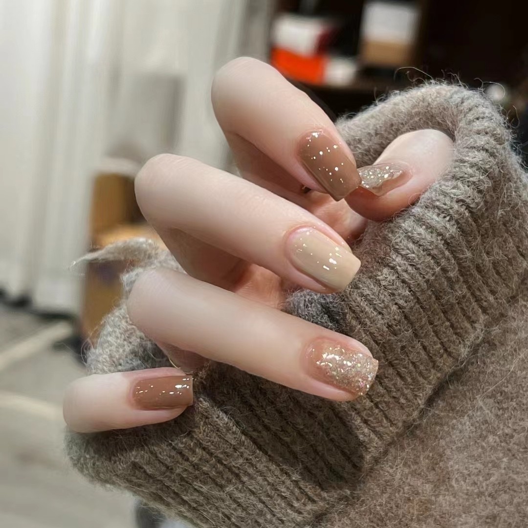 手工定制成品穿戴甲秋冬奶咖显白光疗假指甲贴片孕妇新娘美甲拆卸,彩妆/香水/美妆工具,美甲工具,淘宝优惠券,粉丝福利购,淘宝优惠卷