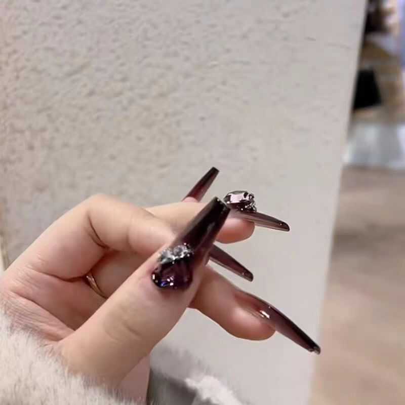 高级感中长梯网红爆款显白美甲
