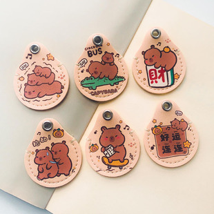 卡通小熊适用于苹果airtag保护套全包儿童女钥匙扣水滴形门禁卡套