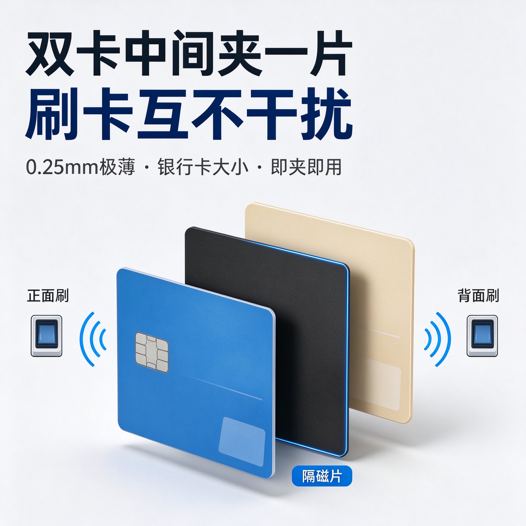 双卡隔离贴抗干扰 IC 卡门禁交通卡 铁氧体隔磁片双面刷卡不串读
