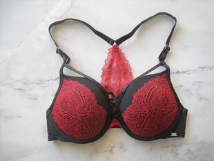 欧美单侧搭扣美背聚拢上托有钢圈文胸内衣70C