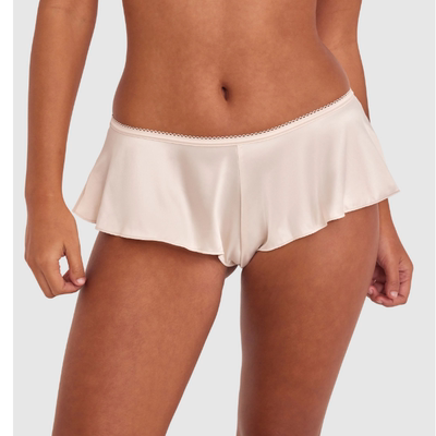 bras~舒适小平角象牙色弹力缎面睡裤短款有大码underpants