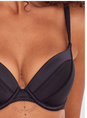 bras~黑色有钢圈上薄下厚聚拢上托文胸内衣75BC80D