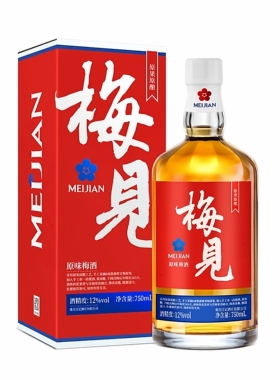 梅见 青梅酒 微醺低度 750ml   (原箱6瓶含礼袋*3)）