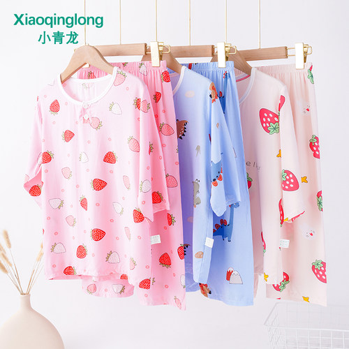 小青龙绵绸薄款家居睡衣套装
